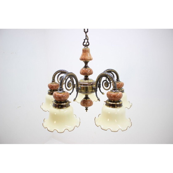 Image 1 of Ensemble de 6 lustres vintage en laiton, Allemagne 1980