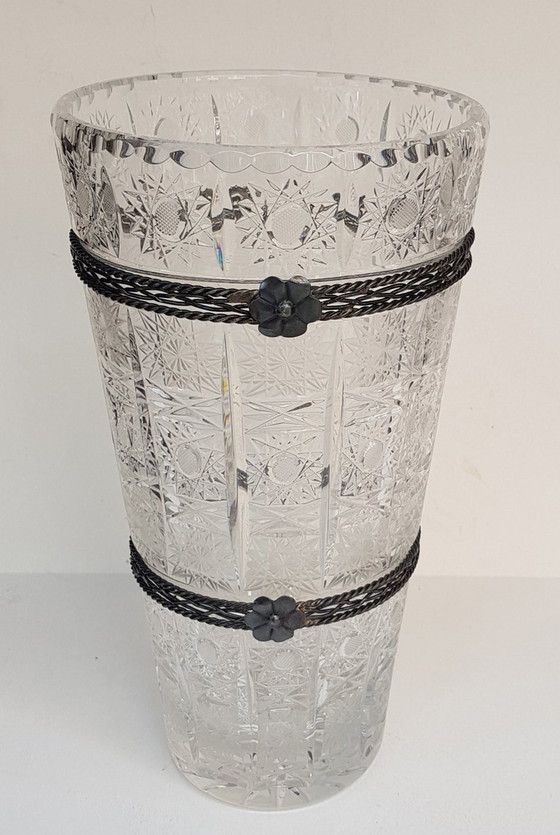 Image 1 of Vase en cristal taillé Bohemian Queen Lace