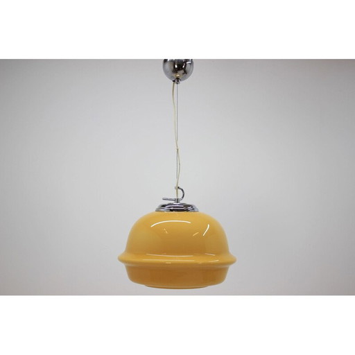 Suspension vintage chromée et patinée, 1980