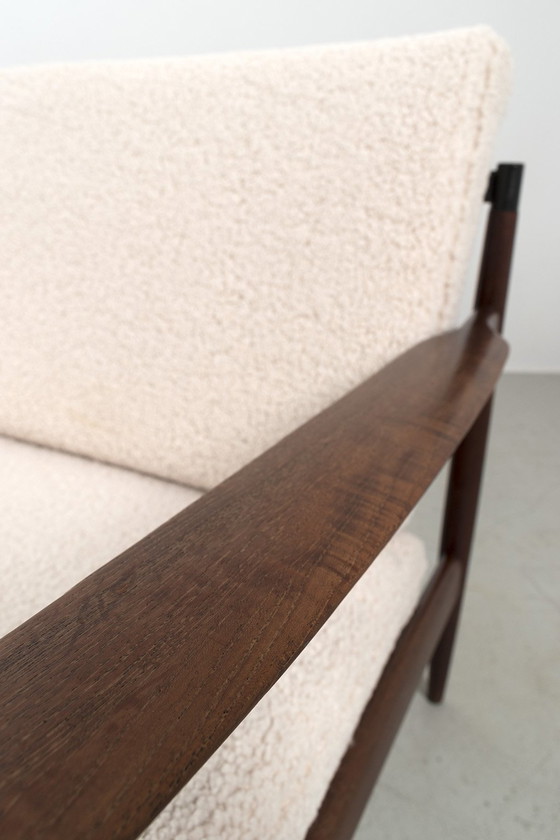 Image 1 of Carl Straub Goldfeder 3 Seater Remis à neuf avec tissu Teddy 67381