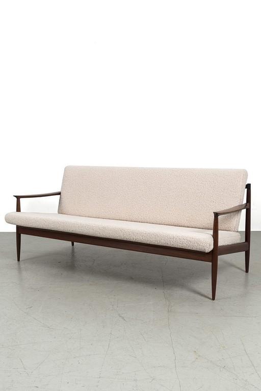 Carl Straub Goldfeder 3 Seater Remis à neuf avec tissu Teddy 67381