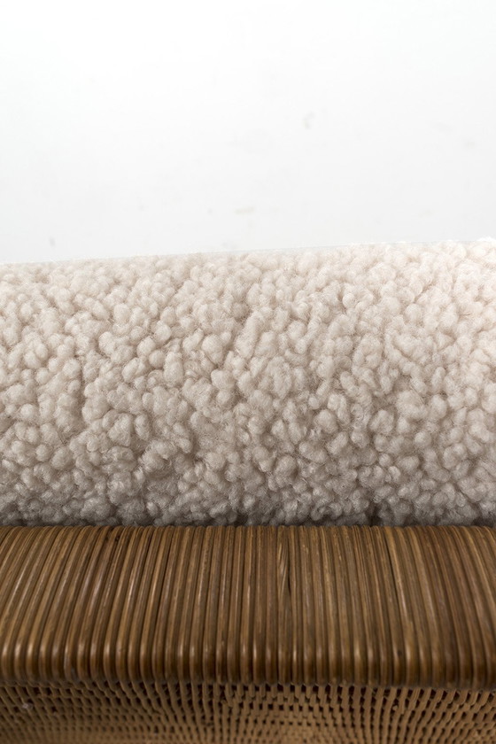 Image 1 of Carl Straub Goldfeder 3 Seater Remis à neuf avec tissu Teddy 67381