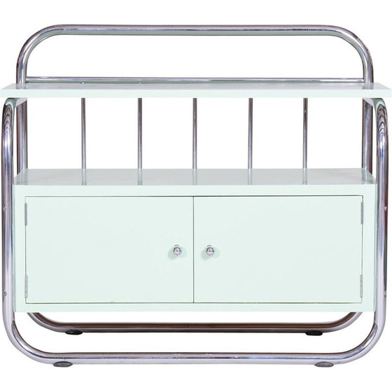 Image 1 of Armoire vintage Bauhaus en acier chromé et bois laqué, Tchécoslovaquie, années 1930