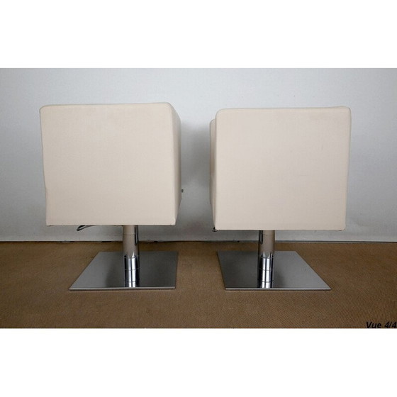 Image 1 of Paire de fauteuils pivotants vintage "Palladium" en simili cuir