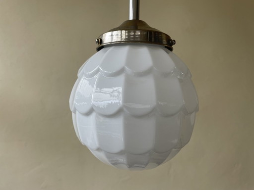 Lampe pendante Opaline Art Déco Français