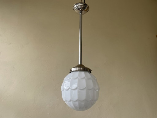 Lampe pendante Opaline Art Déco Français