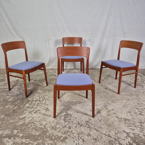 4 Henning Kjaernulf, Korup Chaises de salle à manger danoises d'époque