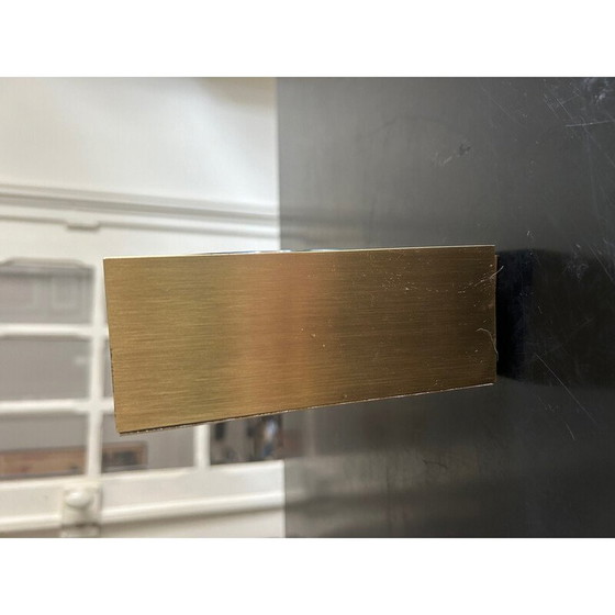 Image 1 of Horloge vintage Jaz en laiton brossé et verre, mouvement à pile, 1976