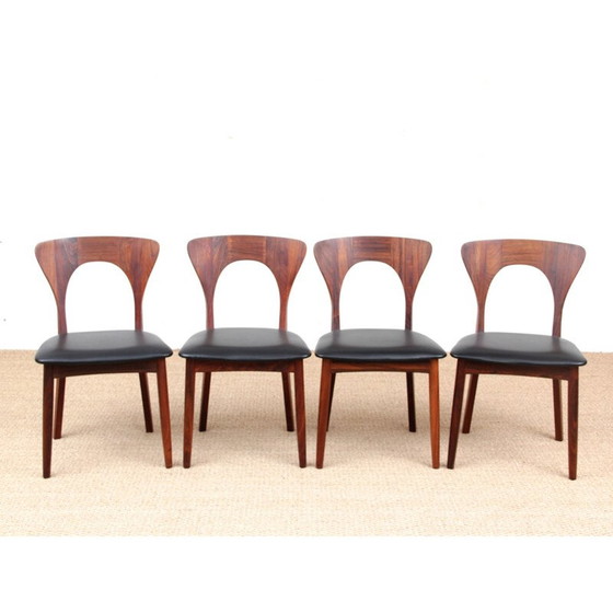 Image 1 of Suite de 4 chaises vintage en palissandre de Rio modèle Peter par Niels Koefoed, 1958
