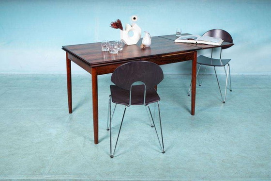 Image 1 of Table de salle à manger extensible vintage au design danois, table en bois de rose