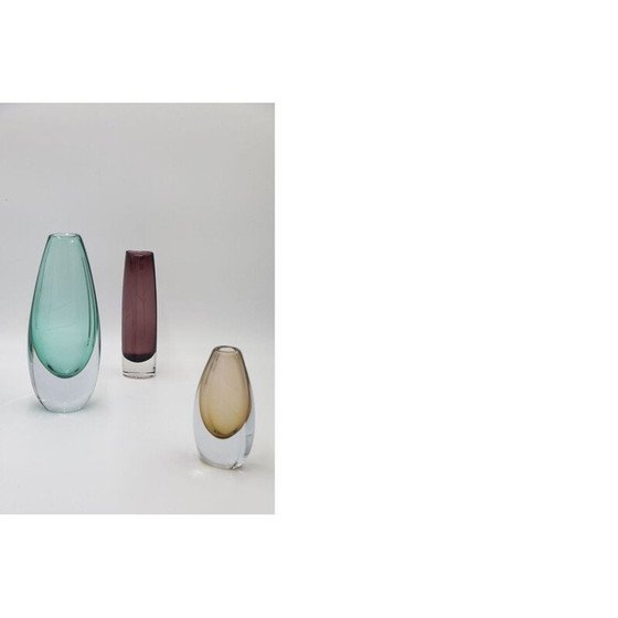 Image 1 of Vase en verre prune Sommerso du milieu du siècle, Scandinavie, années 1950