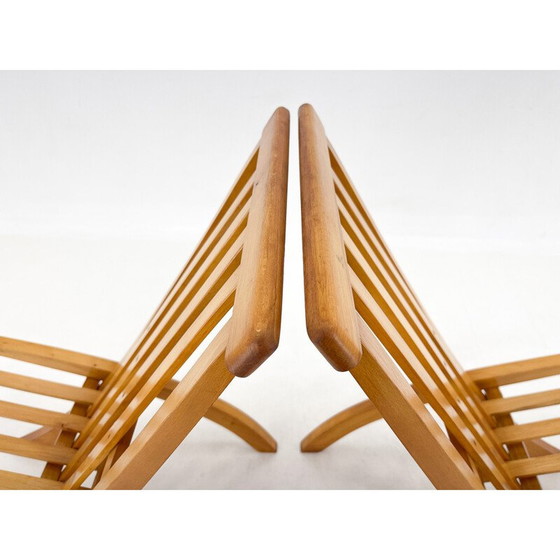 Image 1 of Paire de chaises pliantes vintage en hêtre par Otto Rothmayer