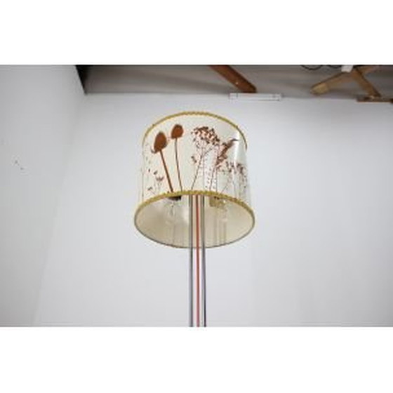 Image 1 of Lampadaire vintage en tissu blanc et acier pour Ligdokov, Tchécoslovaquie 1970