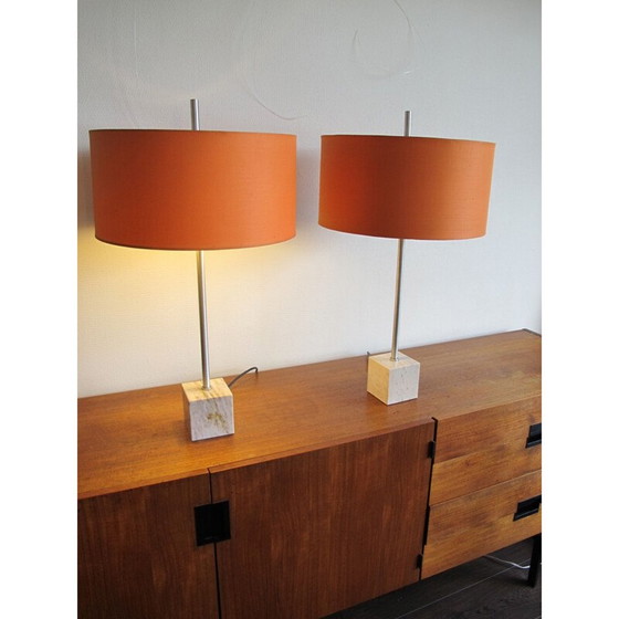 Image 1 of Paire de lampes de table en marbre vintage par Raak, 1960