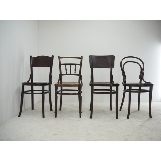 Image 1 of Ensemble de 4 chaises de salle à manger vintage par Thonet, années 1920