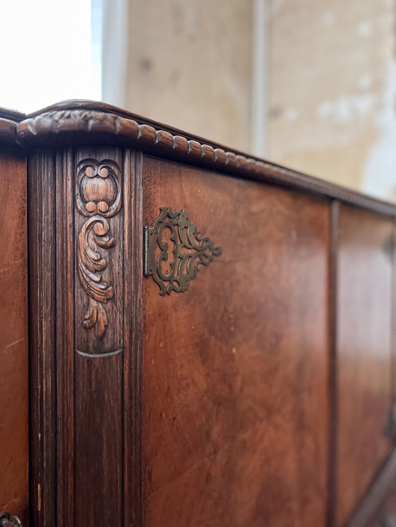 Image 1 of Commode vintage en chêne et noyer, 1920-1930