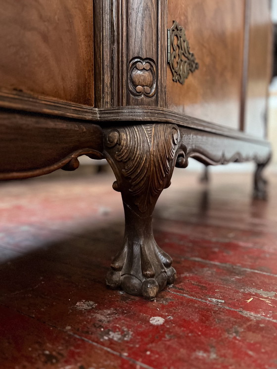 Image 1 of Commode vintage en chêne et noyer, 1920-1930