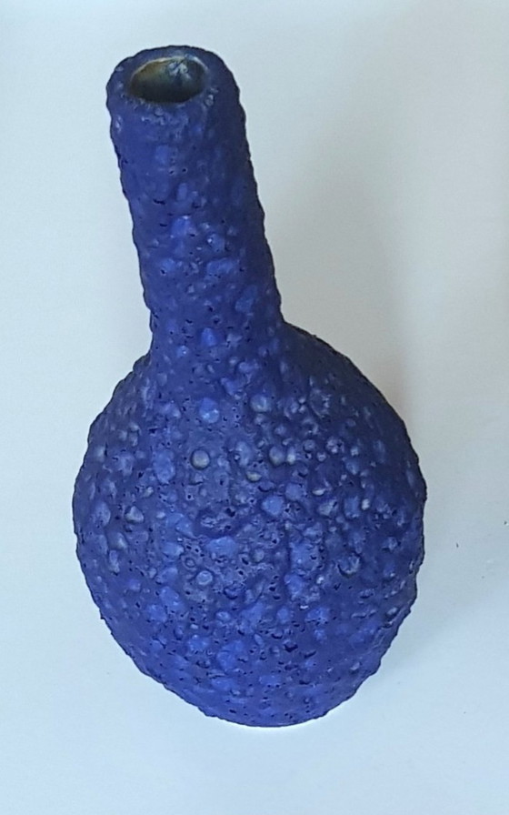 Image 1 of 2X Vases en céramique Fat Lava en bleu royal