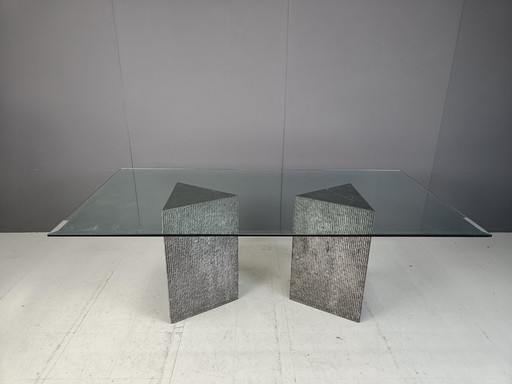 Table de salle à manger vintage brutaliste, 1970S