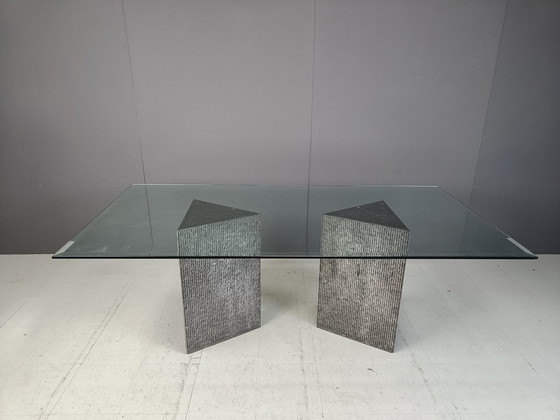 Image 1 of Table de salle à manger vintage brutaliste, 1970S