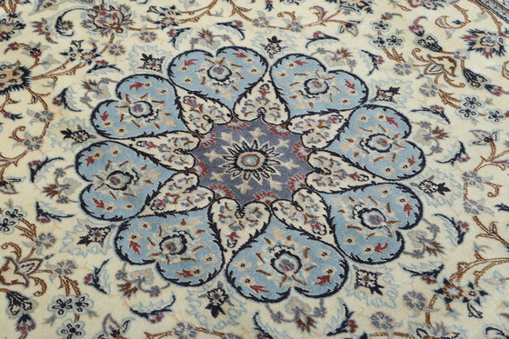 Image 1 of Tapis persan noué à la main original Naïn 9 La avec soie 308 X 200 cm Top condition