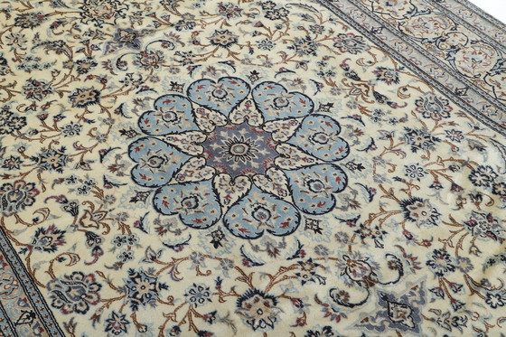 Image 1 of Tapis persan noué à la main original Naïn 9 La avec soie 308 X 200 cm Top condition