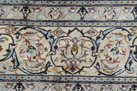 Image 1 of Tapis persan noué à la main original Naïn 9 La avec soie 308 X 200 cm Top condition