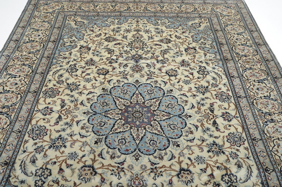 Image 1 of Tapis persan noué à la main original Naïn 9 La avec soie 308 X 200 cm Top condition