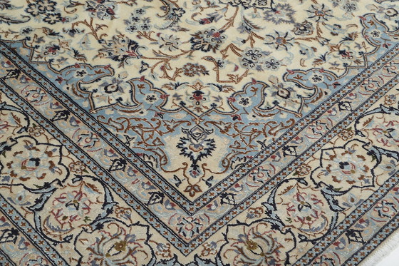 Image 1 of Tapis persan noué à la main original Naïn 9 La avec soie 308 X 200 cm Top condition