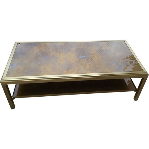 Table basse vintage à double plateau Maison Jansen 1970