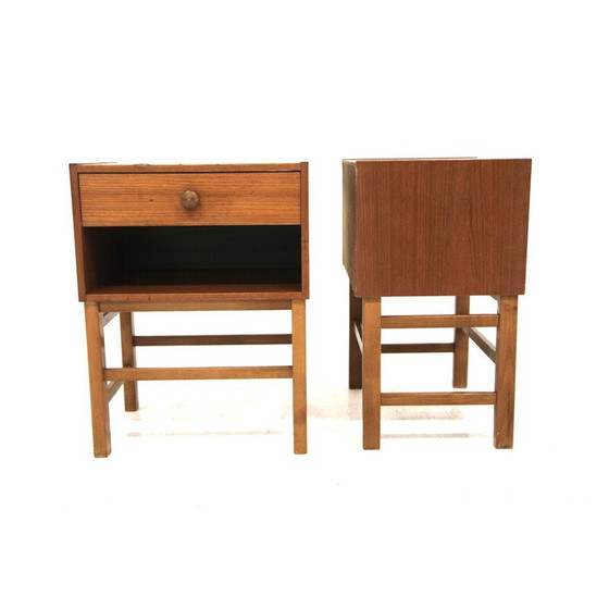 Image 1 of Paire de tables de chevet vintage en teck, Suède 1960