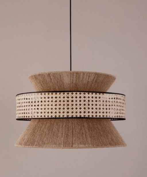 Lampes suspendues en rotin et jute Reed