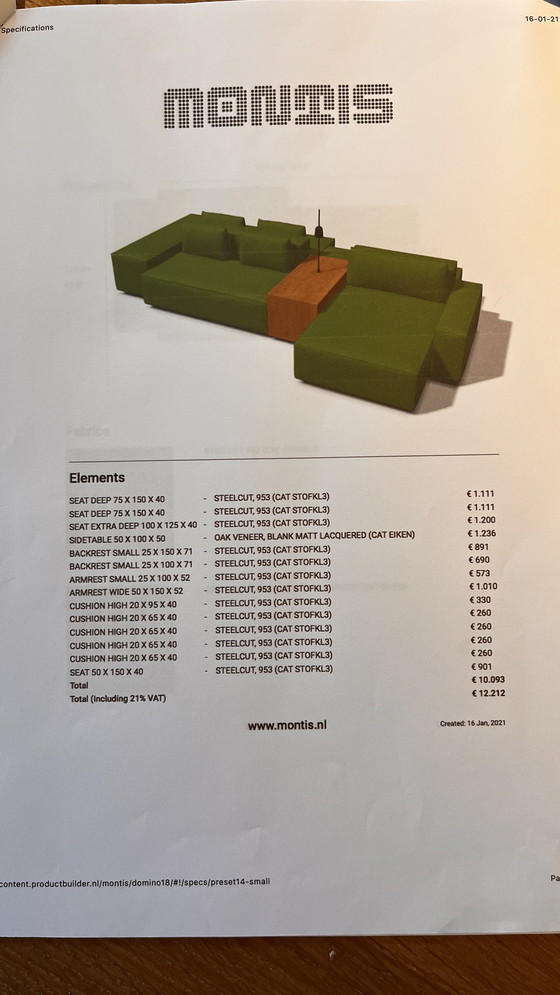 Image 1 of Canapé modulable, Montis Domino 18 et tapis Van Besouw