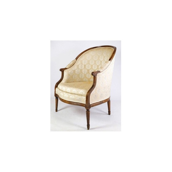 Image 1 of Paire de fauteuils Louise seize en acajou poli, 1880