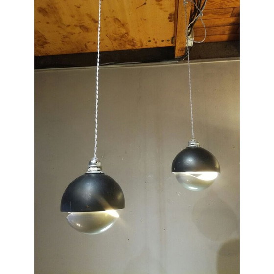 Image 1 of Lot de 2 lampes suspendues vintage en aluminium par Raak