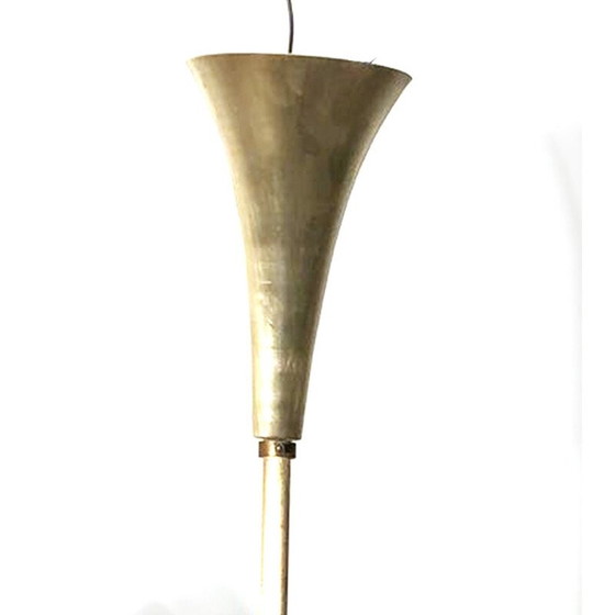 Image 1 of Lampe suspendue vintage en fer forgé par Kobis et Lorence, France 1950