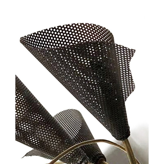 Image 1 of Lampe suspendue vintage en fer forgé par Kobis et Lorence, France 1950