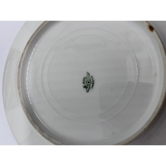 Image 1 of Ensemble de 8 assiettes art déco vintage avec un plat par Chabrol et Poirier, 1920