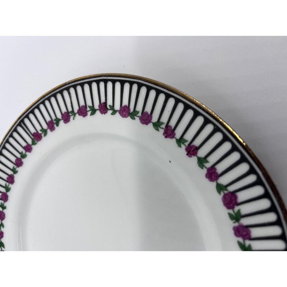 Image 1 of Ensemble de 8 assiettes art déco vintage avec un plat par Chabrol et Poirier, 1920