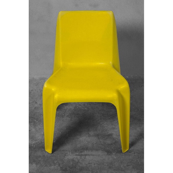 Image 1 of Ensemble de 4 chaises jaunes vintage par Helmut Bätzner pour Bofinger, 1964