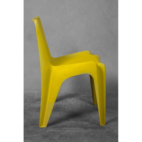 Image 1 of Ensemble de 4 chaises jaunes vintage par Helmut Bätzner pour Bofinger, 1964