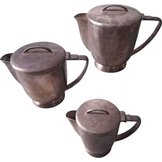 Image 1 of Ensemble de 3 théières vintage par Gio Ponti pour Fratelli Calderoni, 1940