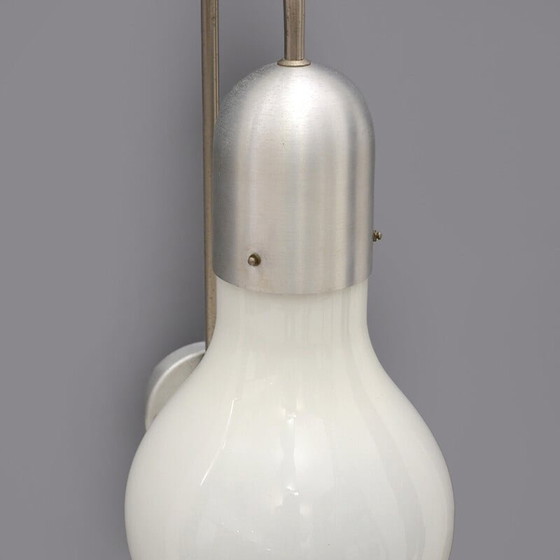 Image 1 of Applique vintage en verre, laiton et aluminium par Stilux Milano, 1960s