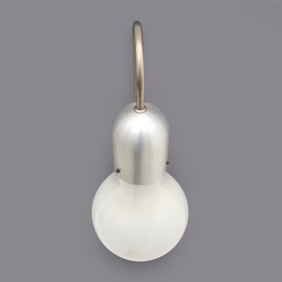 Image 1 of Applique vintage en verre, laiton et aluminium par Stilux Milano, 1960s