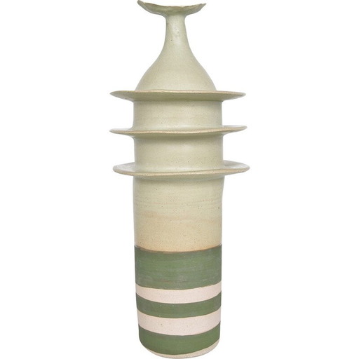 Poterie vintage "Pagoda pot" en grès par Alan Ashpool, Angleterre 1970
