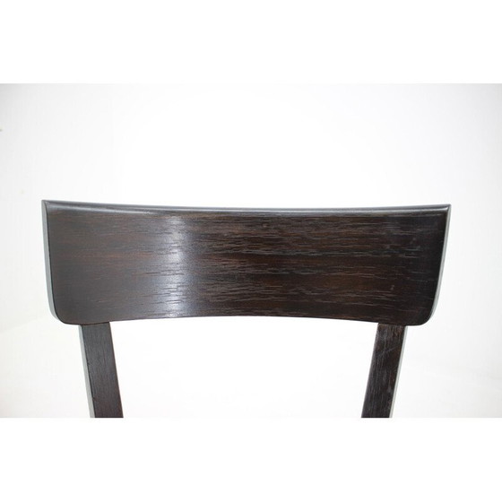 Image 1 of Ensemble de 4 chaises de salle à manger vintage en cuir rouge pour Up, Tchécoslovaquie années 1950