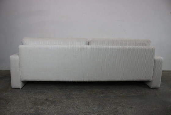 Image 1 of Cor Conseta Canapé quatre places en tissu velours côtelé blanc Canapé& pouf Recouvert