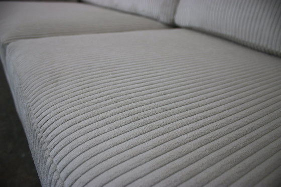 Image 1 of Cor Conseta Canapé quatre places en tissu velours côtelé blanc Canapé& pouf Recouvert