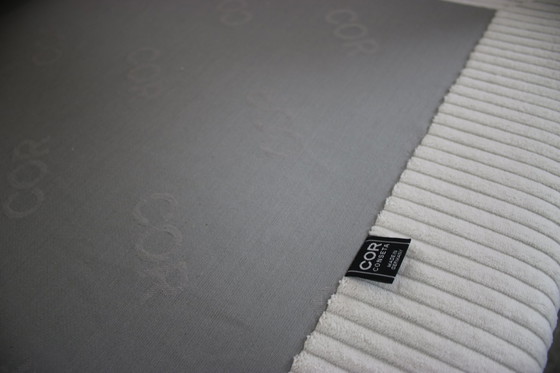 Image 1 of Cor Conseta Canapé quatre places en tissu velours côtelé blanc Canapé& pouf Recouvert