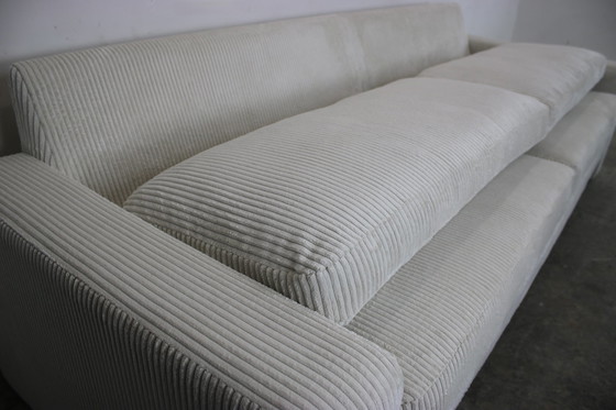 Image 1 of Cor Conseta Canapé quatre places en tissu velours côtelé blanc Canapé& pouf Recouvert